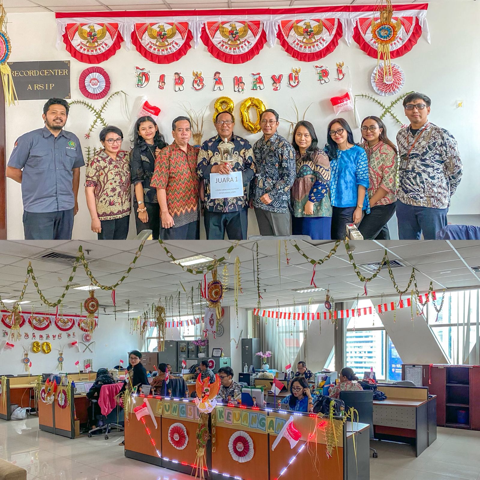 Juara 1 Lomba Menghias Ruangan Pada Bagian Keuangan Hindu